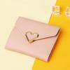 2025 Women's Tri-Fold Heart Coin Purse & Card Holder - Fashionable Mini Wallet for Students