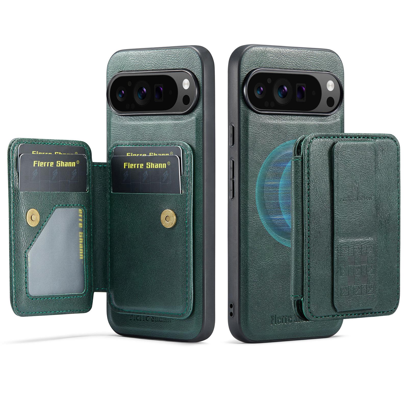 

Detachable Magnetic Wristband Auto Leather Phone Case for IPhone Google Pixel 10 Pro XL Pixel9 9a 8 8a 7 7a Card Holder Wallet Google Pixel 7a зелений