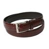 [Ogier] Men's Leather Belt, Genuine Leather, Cowhide, Crocodile Embossed, Adjustable Size, Made In Japan, Brown, KE21283-36-BROWN