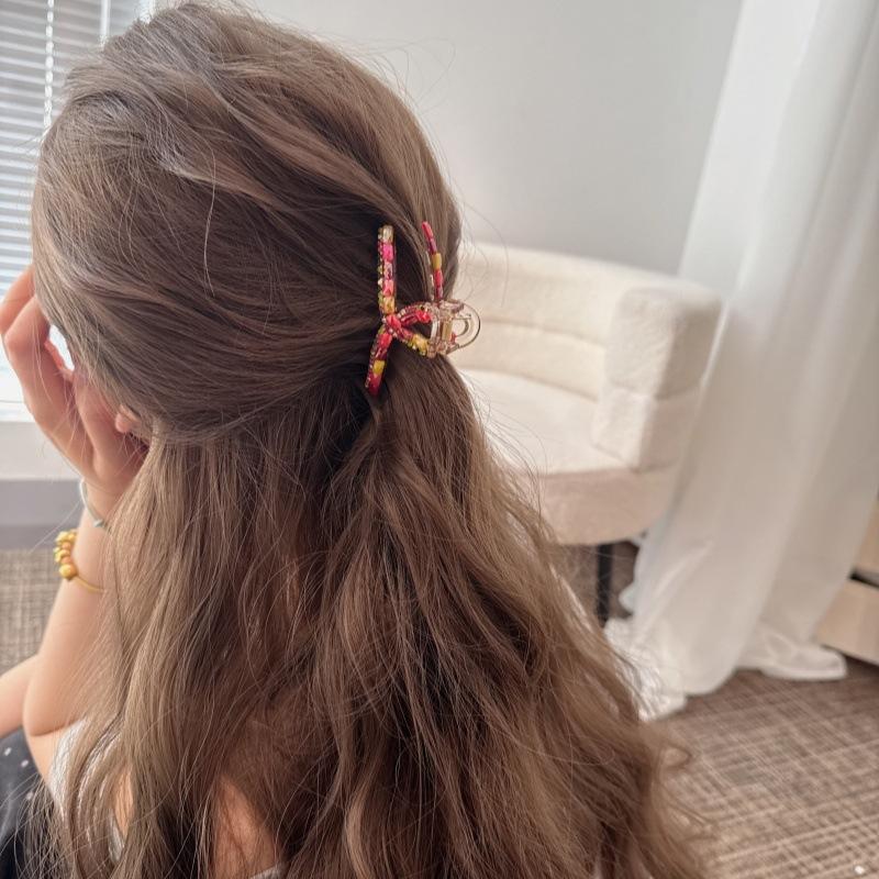 Rainbow Candy-Style Rhinestone Claw Clip, High-End and Exquisite Rear Hair Clip for Women, High Quality