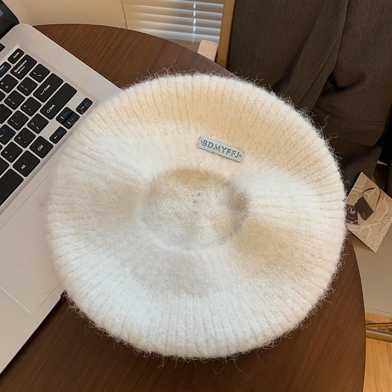 Beret Mohair Elegant For Women Stylish Winter Warmth Large Fit Hat