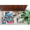Moderní Street Art Koberec Barevný Roztrhaný Design Vzor Graffiti 3D Efekt Koberce pro Vstupní Dveře Jídelnu Vnitřní Domácí Dekorace