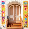 VIKAMA Welcome Back Ready To Learn Porch Banner Back To School Vertical Door Flag Classroom Indoor Outdoor Decor Supplies