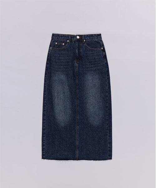 HAINT Wren Cargo Pocket Denim Long Skirt_3Colors_Deep Blue