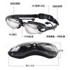 Directly supplied silicone colorful swimming goggles for adults, new model One-piece earplug electroplated anti-fog swimming goggles