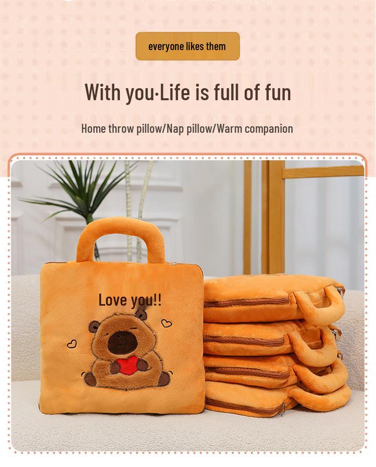 Capybara 2-in-1 Folding Cushion & Blanket