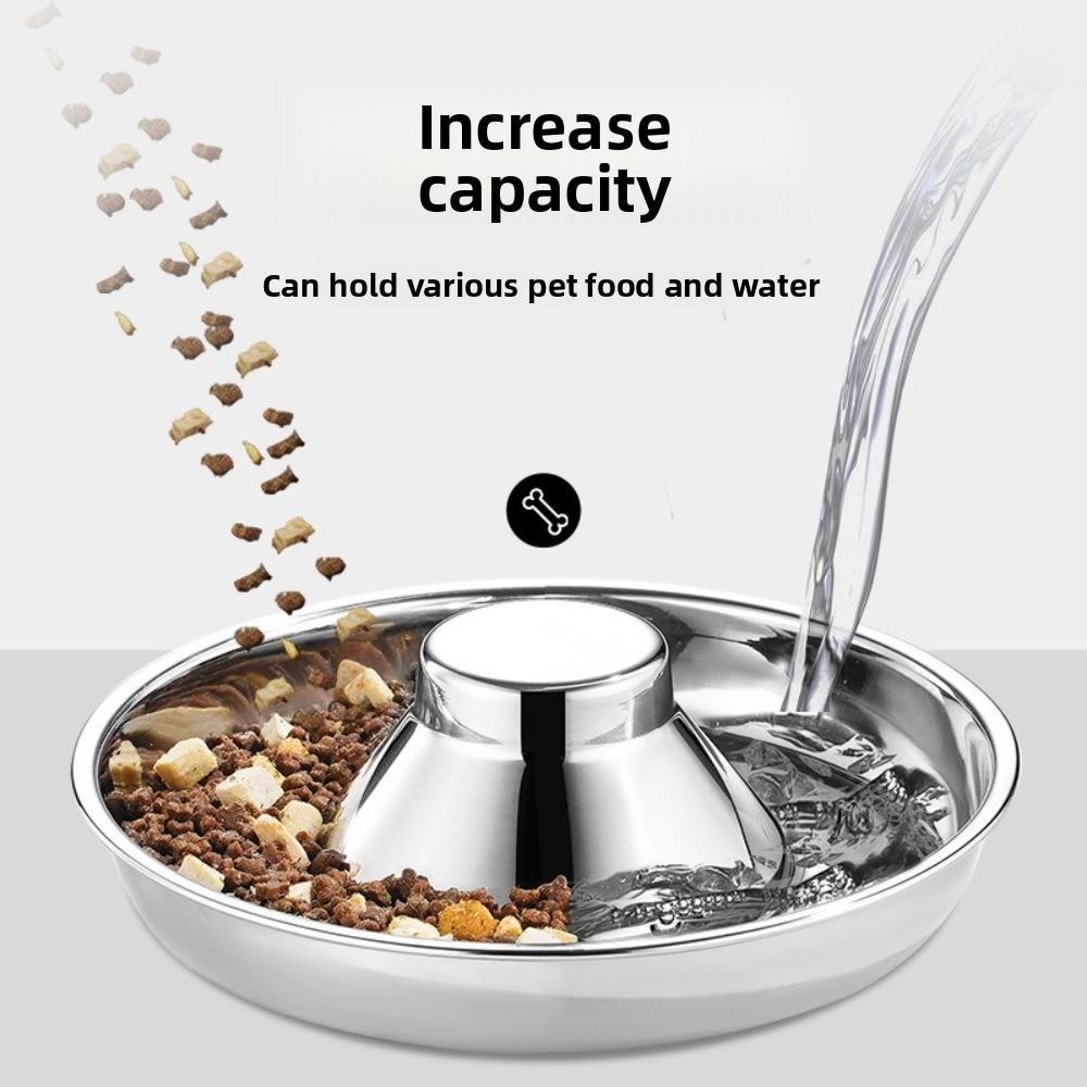 Large Capacity Slow Feeder Bowl Stainless Steel Dog Feeding Bowl New Weaning Bowl for Puppy Cats