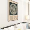 Vintage Full Moon Map Reproduction Wall Art Print Poster Lunar Astronomy Moon Chart Canvas Painting Picture Home Wall Art Decor