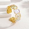 Atoztide Stainless Steel Multiple Style Candy Color Oil Dripping Bracelet for Women Irregular Cuff Bangle Christmas Jewelry Gift