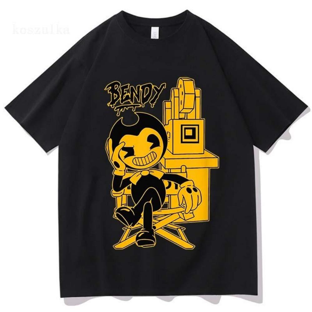 

Ігровий Т-shirt Bendy and The Ink Machine Літній з коротким рукавом Жіночі футболки Вуличний одяг Унісекс Вільний О-подібний виріз Футболки з графічним принтом XXXXXL