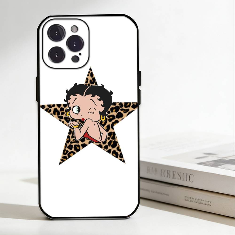 

R Bettys Cute t Boops Phone Case Silicone black Soft For IPhone 17,16,15,14,13,12,11,SE,Plus Pro Max iPhone16promax
