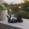 Desktop Art Ornament Hooded Laying Lady Reaper Figurine, 3D Printed Gothic Dark Fantasy Sculpture, Figurine Black Robed Women Collectible Statue