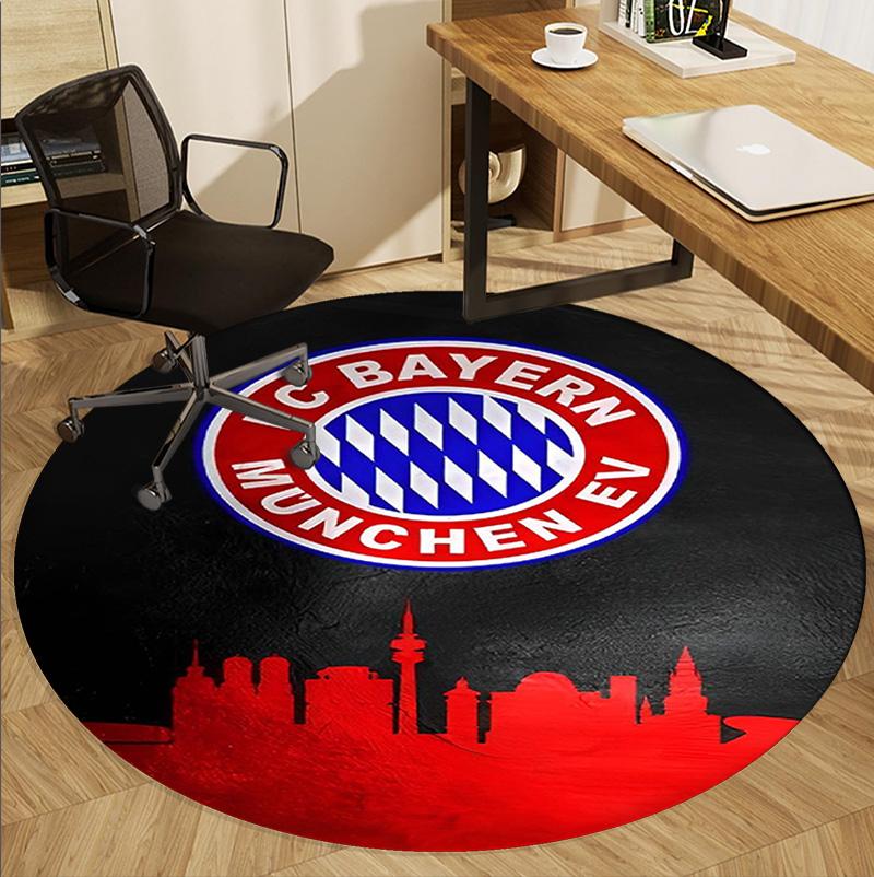 FC Bayern Muster Runder Teppich, Innen-/Außenmatte, für Picknick, Spielzimmer, Schlafzimmer, Büro, Wohnzimmer, Heimdeko Teppich, Geburtstagsgeschenk