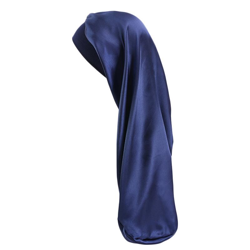 1Pc Women Solid Color Hair Hat Double Sided Silk Satin Bonnet Long Hair Polyester Night Sleep Cap Dreadlocks Braids
