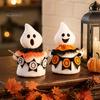 Soft Plush Ghost Dolls for Kids Halloween Faceless Ornament, Cute Cloth Fabric Ghosts Table Cozy Autumn Winter Home Decor Decoration, BOO Banner