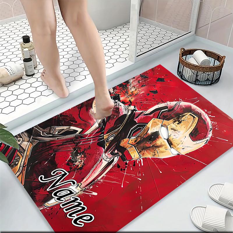 Custom Name "Iron Man: Power Glory" Carpet Rug Customizable Soft Washable Anti-Slip Home Living Room Sofa Mats Personalized Rug. 0909284