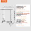 Heavy Duty Clothes Rack, Double Hanging Rod Clothing Garment Rack for Hanging Clothes, Adjustable Height and Extendable Length Clothing Rack with