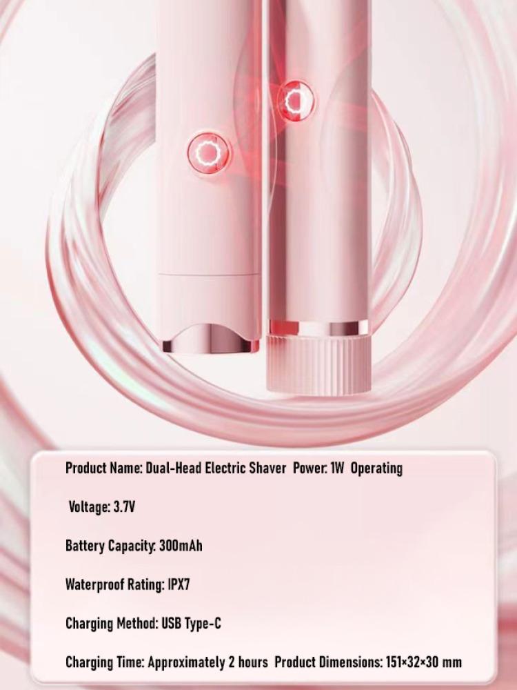 Portable USB Rechargeable Dual-Head Epilator Painless Electric Razor for Bikini, Body, and Face Hair Removal