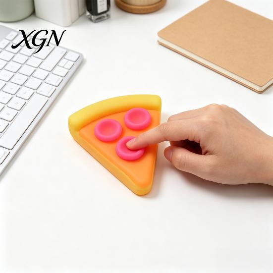 Handheld Fidget Toy Pizza Piece Squeeze Stress Relief Mini Sensory Pinch Home Office Worker Soft Stretchy Simulation Food