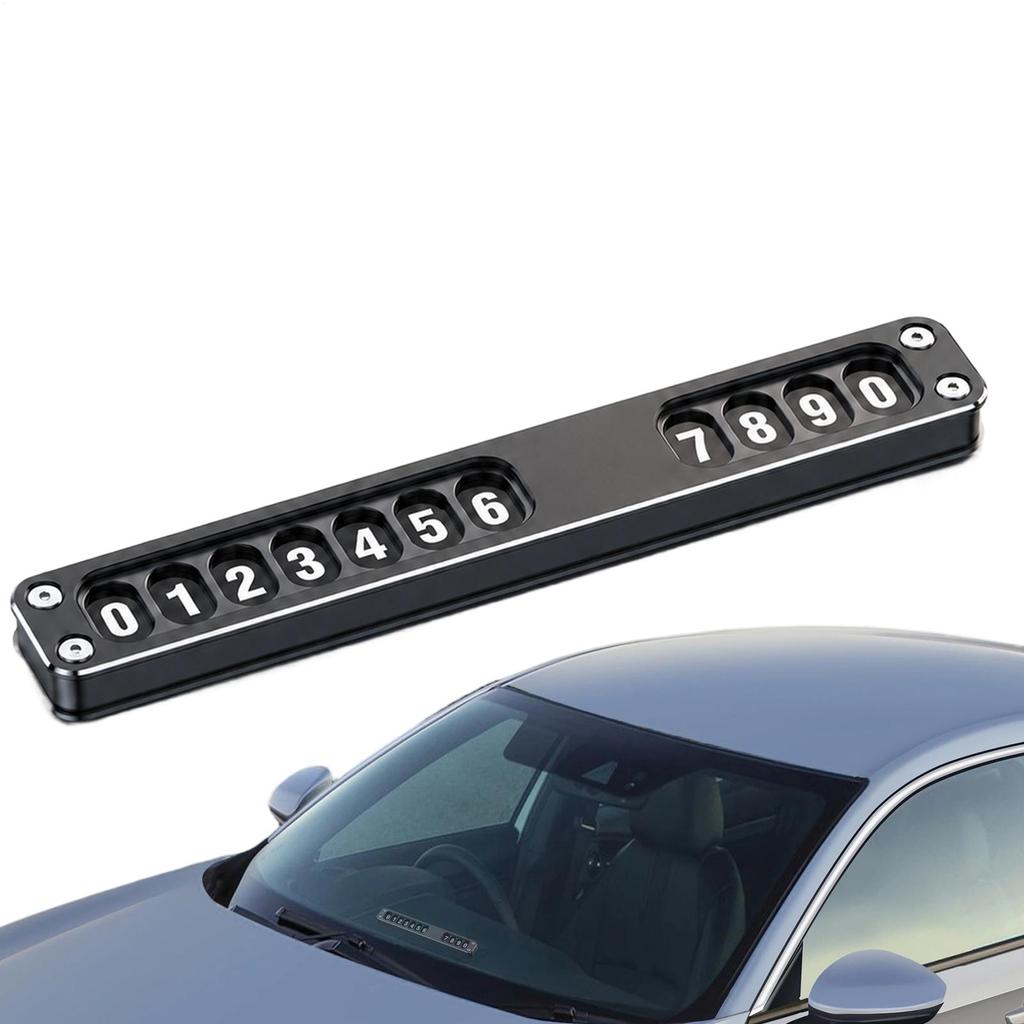 Car Temporary Parking Number Plate Alloy Dashboard Display Interior Decoration Auto Temporary License Plate Car Accessory