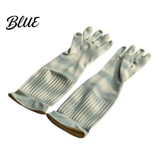 Rubber Gloves for Laundry Extended Waterproof Dishwashing Gloves, Anti-slip Grip Natural Latex Elbow Length Long Work Protective Durable Cleaning And