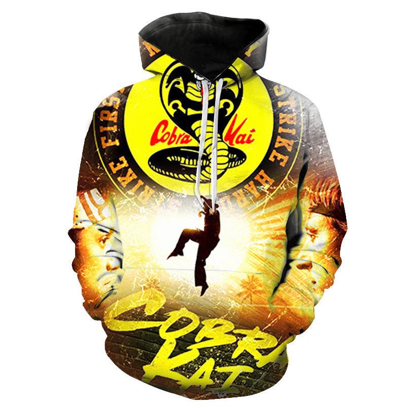 

Нові надходження Cobra Kai Повсякденні толстовки з 3D-принтом Чоловічі модні пуловери з капюшоном Весна-осінь Світшоти Вуличний одяг Топи L