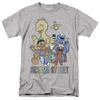 Sesame Street - Colorful Group - Unisex Short Sleeve Children's T-shirt - Gray