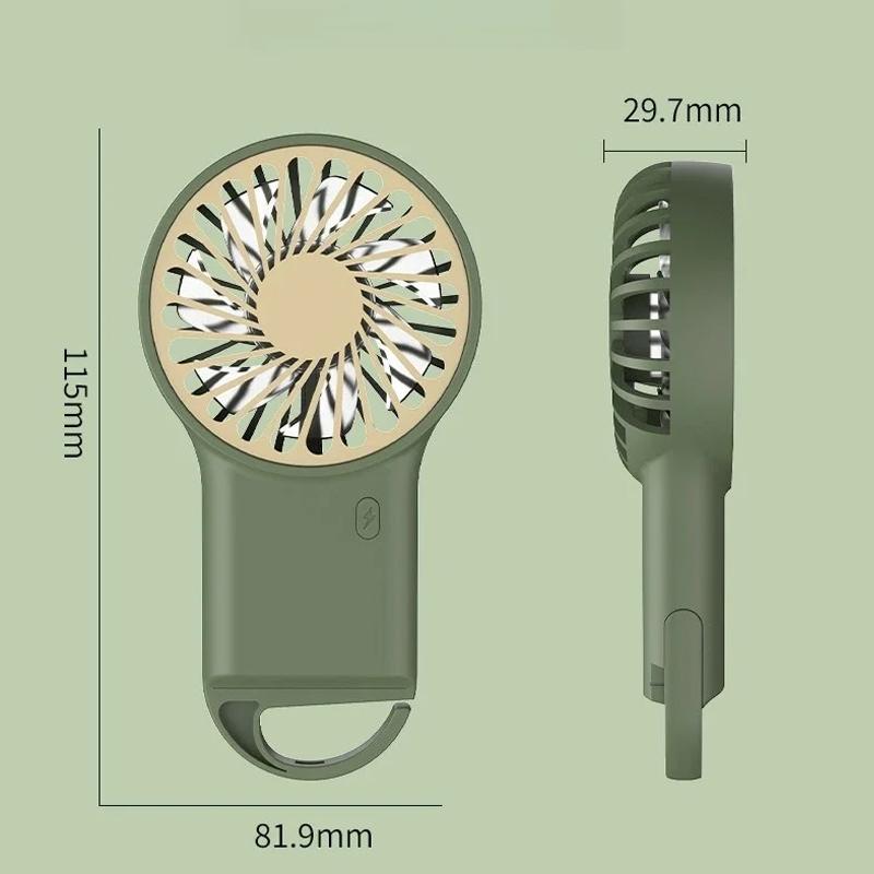 Foldable Handheld Desktop USB Rechargeable Mini Fan Cartoon Design with Hook for Mountaineering Outdoor Home Office