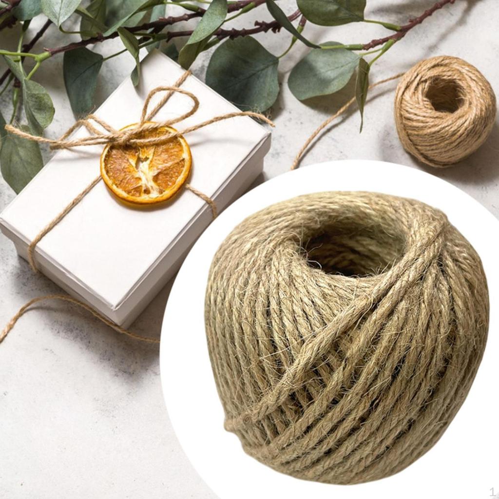 Fine Jute Twine Hemp Gift Wrapping Rope for DIY Artwork Packing Bundling