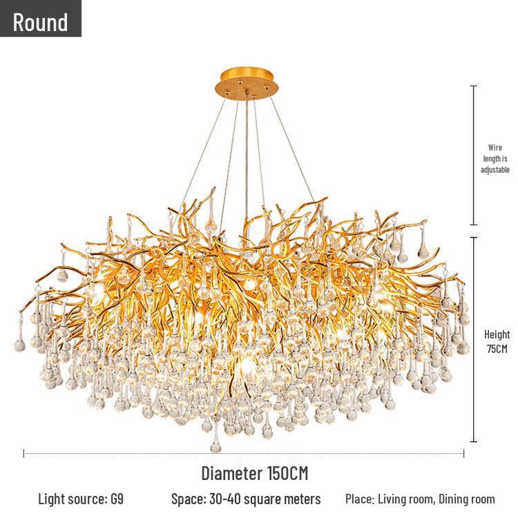 Modern Luxury Crystal Branch Chandelier for Bedroom & Living Room