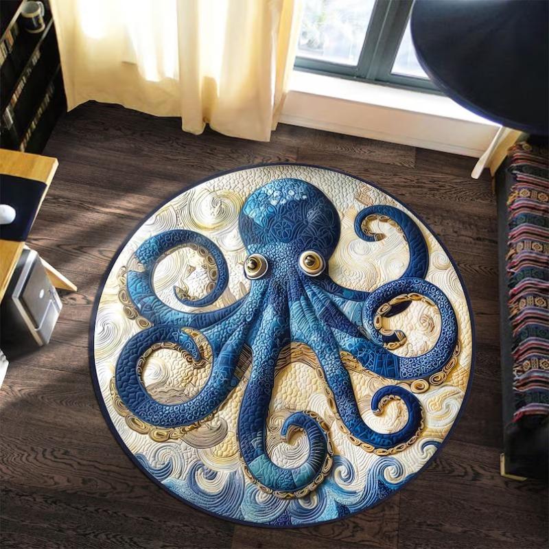 Dark Fantasy Circle Rug Glowing Skeleton Emerging From Cracked Stone Round Carpet Gothic Horror Decor Bedroom Game Room Floors