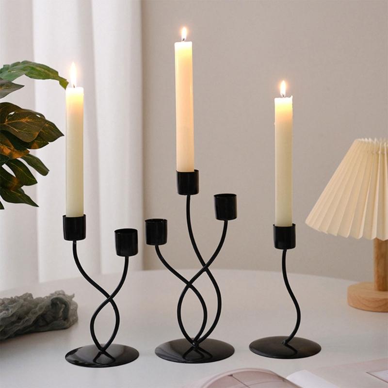 Iron Candlestick Holder Nordic Wedding Metal Candle Stand for Home Room Decor