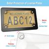 Motorcycle License Plate Covers- Bubble License Plate Protector And Black Stainless Steel Metal License Plate Frame, Unbreakable Protective Cover Is