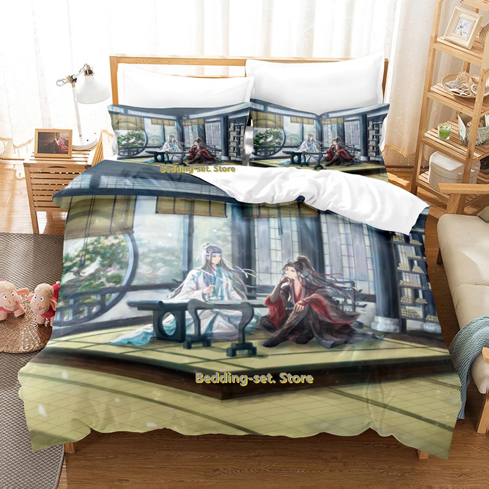 Comforter New Mo Dao Zu Shi The Grandmaster Of Demonic Cultivation Bedding Set Anime Three-Piece Set Adult Kid Bedroom Duvet Sets