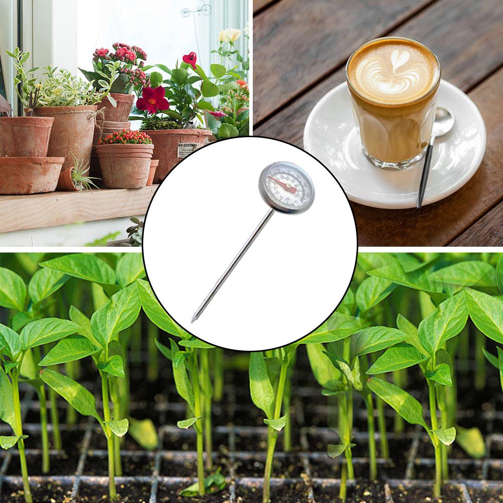 0-100 Degrees Stainless Steel Soil Thermometer Stem Read Dial Display Celsius Range For Ground Compost Garden Supplies