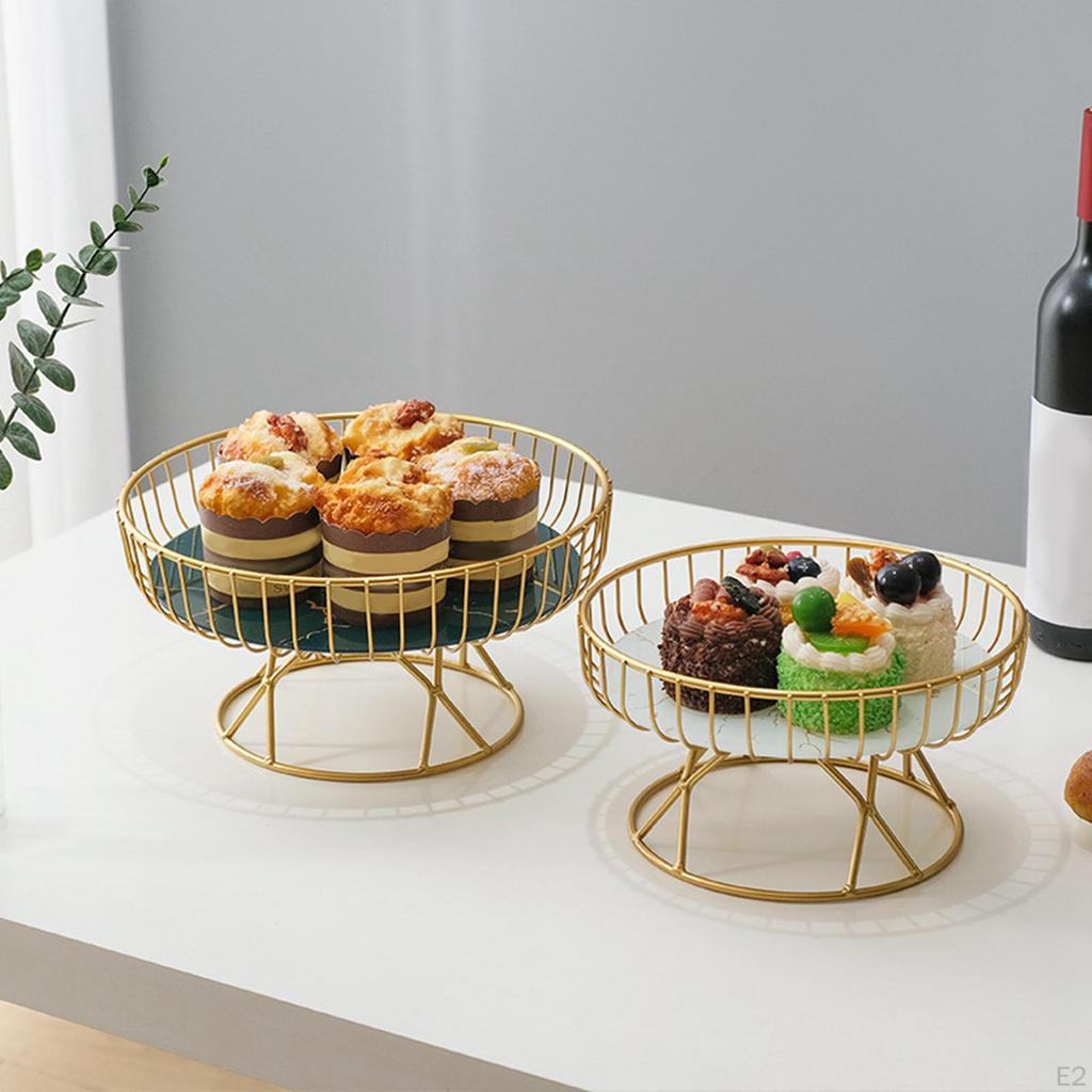 Goldener Obst- und Kuchenhalter aus Metall mit Eisendraht für die Arbeitsplatte, für Gemüse und Brot, handgefertigt