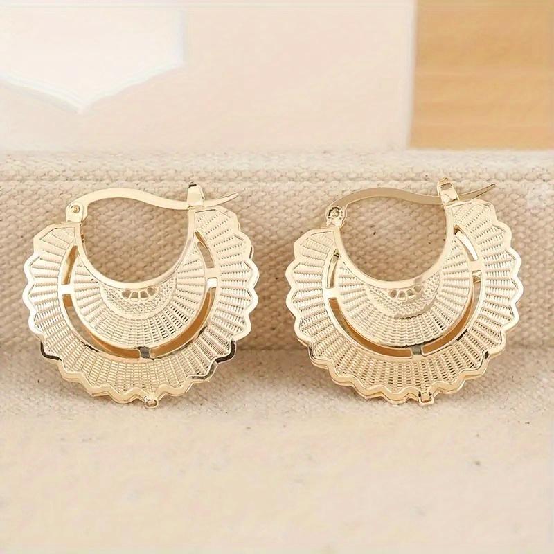Hip Hop Rock Hoop Earrings for Women's Earring Gold Copper Plated Circle Heart Earrings Wedding Jewelry Accessroies Gift