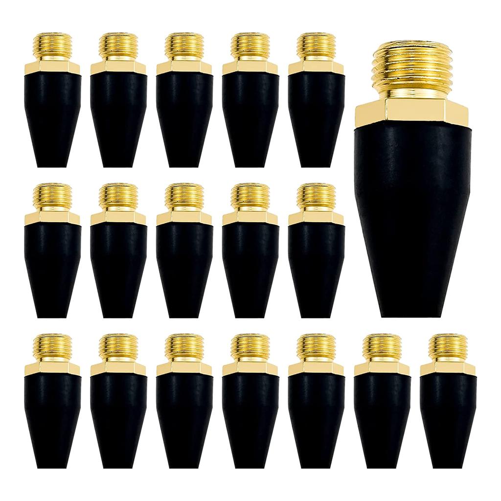 20 Pcs Black Rubber Tip Air Nozzle Parts Air Nozzle Air Compressor Blower Nozzle for Air Blow Handguns Tool Air Tool Par