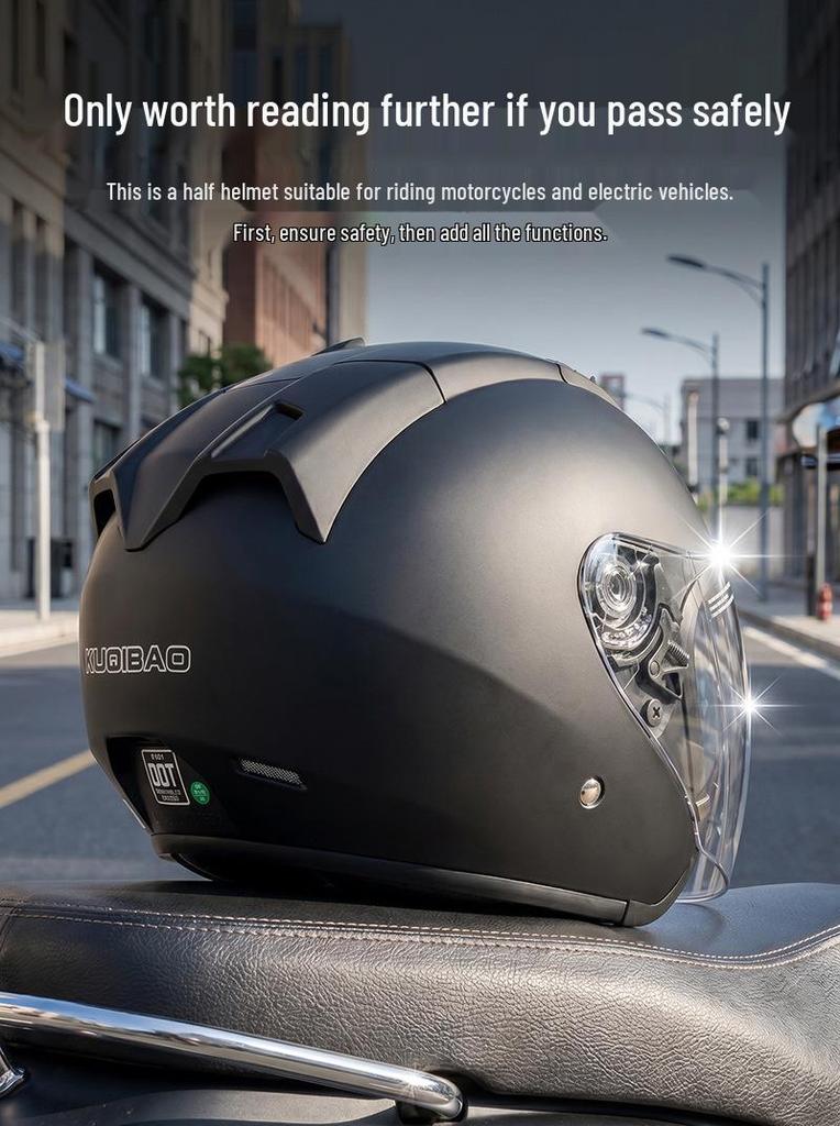 Cool Ride Bao Lightweight Bluetooth Motorcycle Helmet with Double Visor, 3C Certification, Long Battery Life, and Excellent Sound Quality