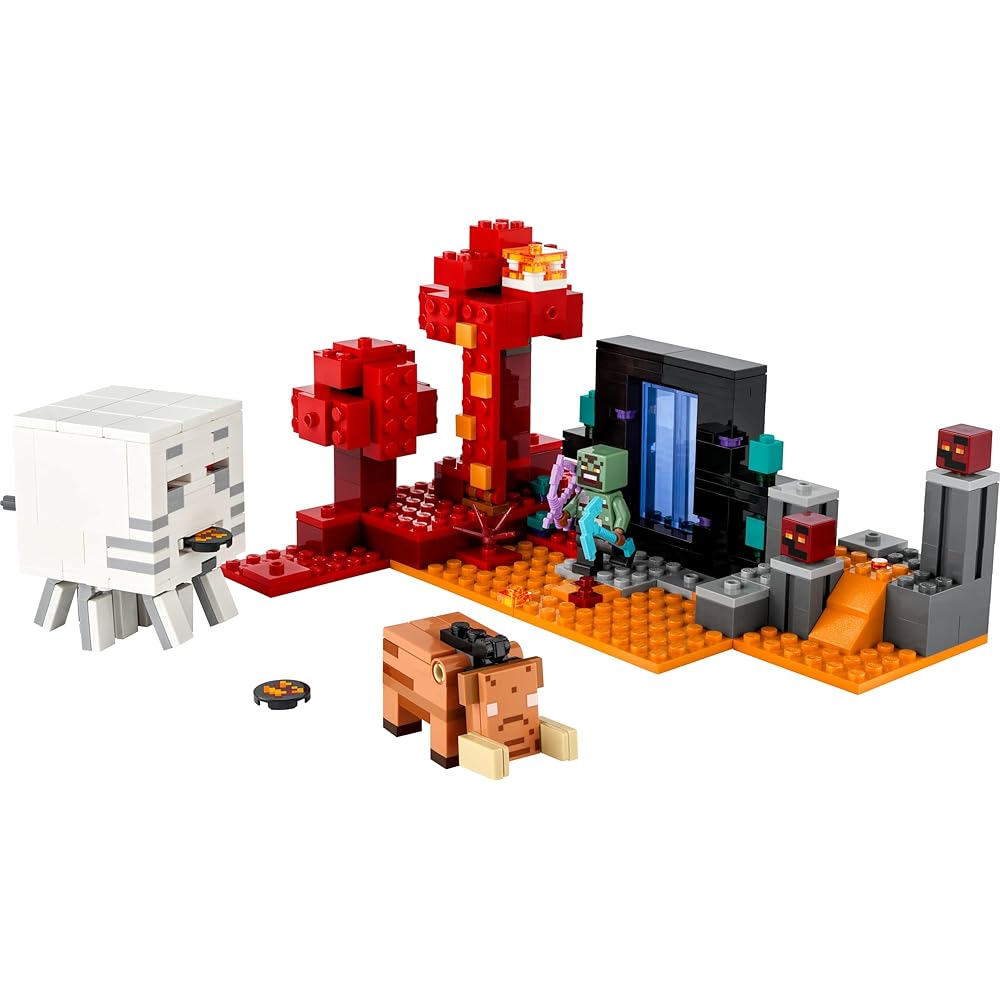 LEGO Minecraft Nether Portal Battle Toy Set 21255 for Kids Ages 8-10 Building Blocks
