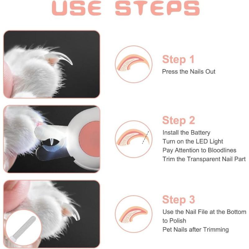 Dog Cat Pet Nail Clippers, Dog Nail Clippers and Trimmers with Safety Shield and LED Lights, Pet Toenail Clippers for Large, Medium and Small Pets