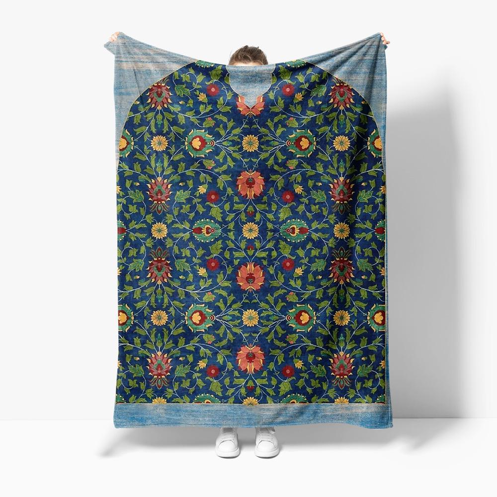 

Floral Pattern Fleece Blanket Soft Warm Throw Sofa Bed Decorative Bedspread Bed Cover Gift 75x100cm
