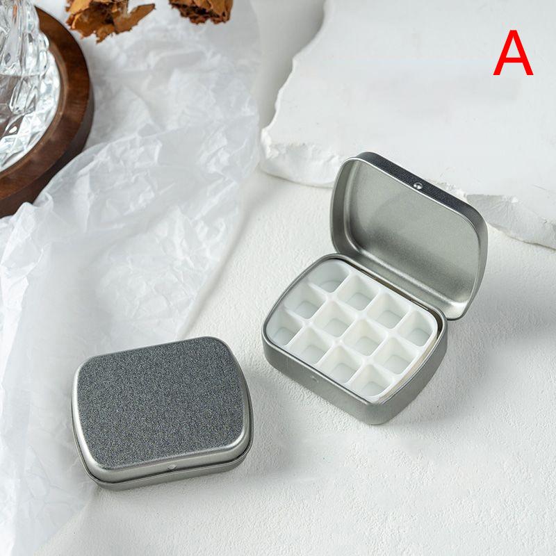 

Портативная пустая жестяная коробка для акварели 12 ячеек мини-палитра для акварельных красок дорожный лоток для рисования художественные принадлежности A