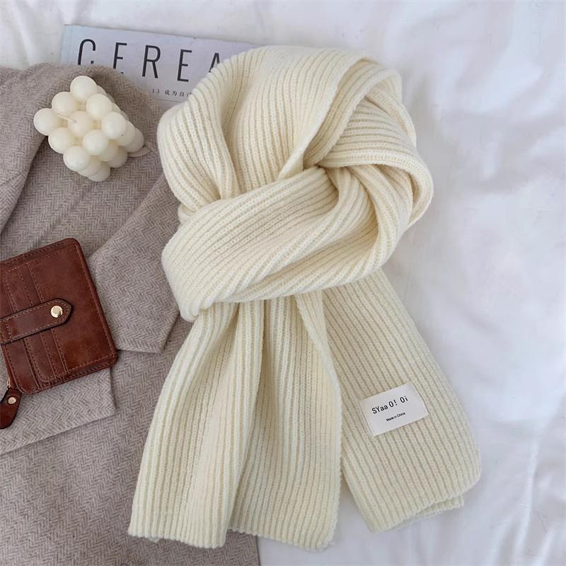 New Knitted Scarf Men's and Women's Student Couple Thickened Wool Scarf Korean ins Wind Wool Shawl