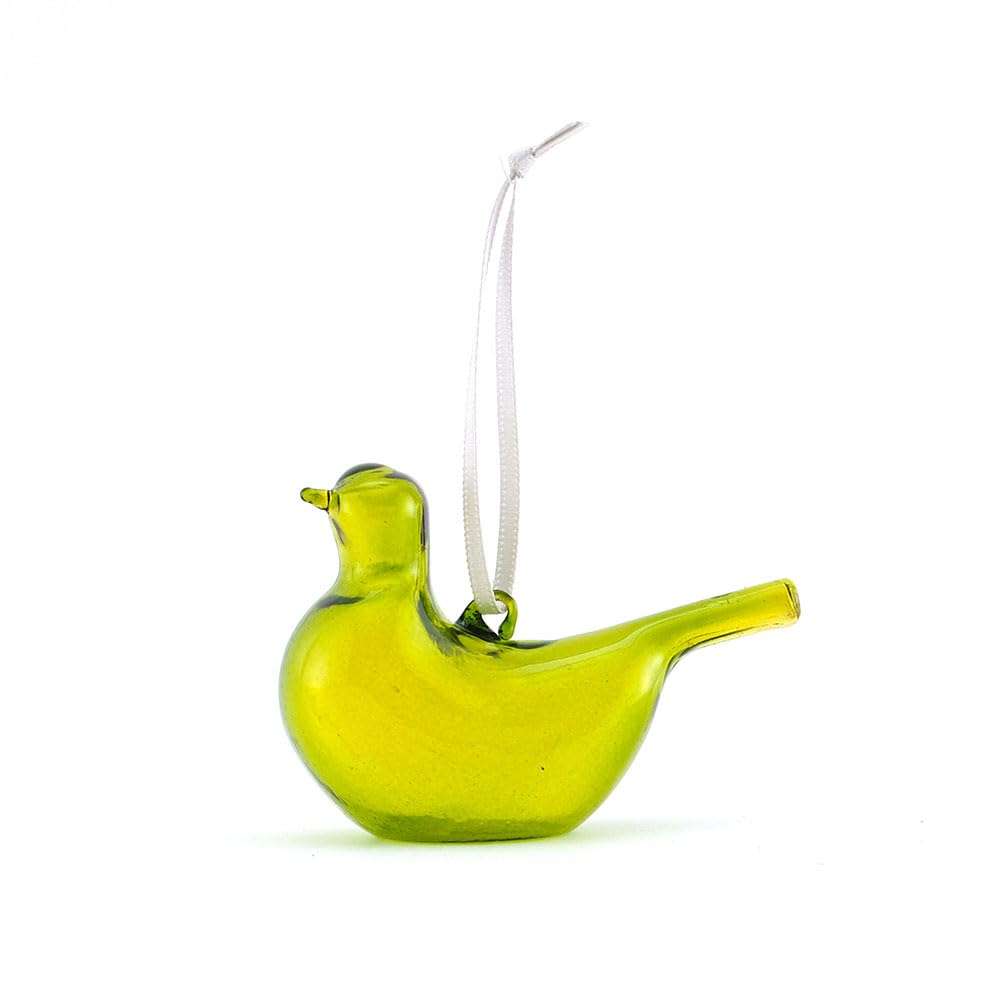 Shesay Mignon à Suspendre ou à Poser Vitrail de Noël Transparent Coloré Oiseau Nordique Ornement, Objet, Verre, Style, (gris)