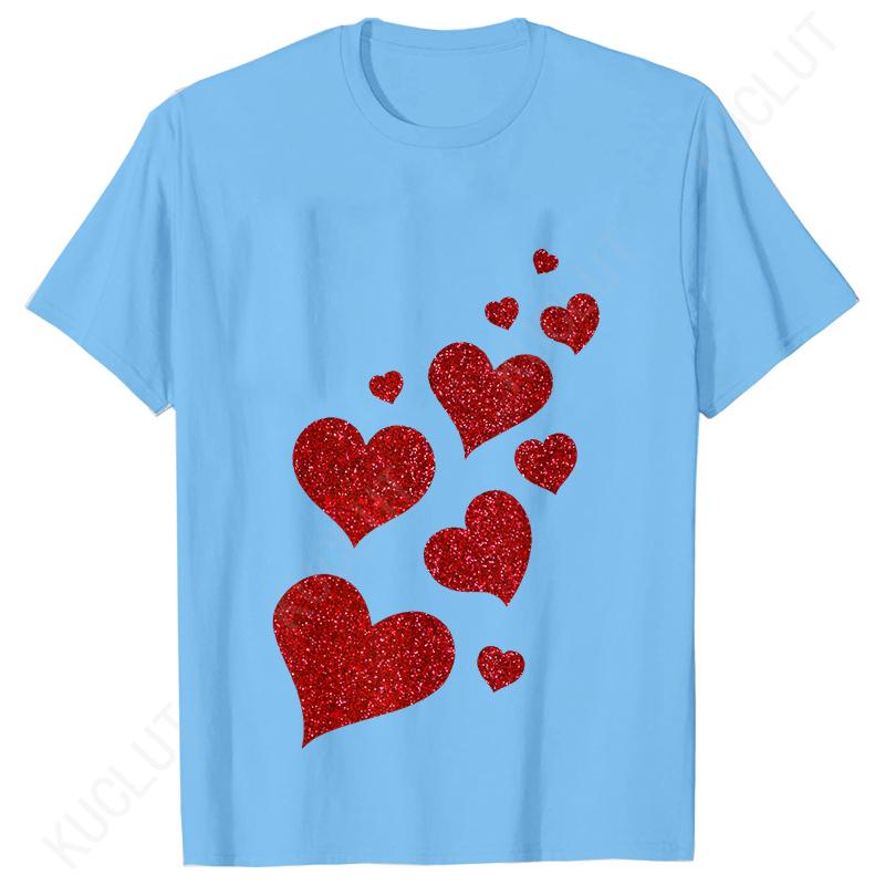 Damen Valentinstag T-Shirts Niedliche Herz T-Shirts Lustige Valentinstags T-Shirts für Damen Kurzarm Kleidung Sommer Mode T-Shirts