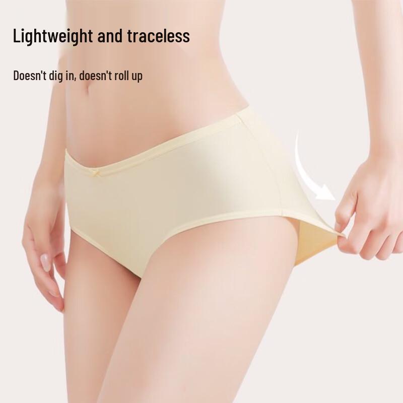 Mao Ren Sweet Bowknot Pure Cotton Antibacterial Briefs 4-Pack