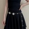 Y2K Flower Waist Chain Multi-layer Bohemian Body Chain Elegant Metal Belly Chain  Jeans Decoration