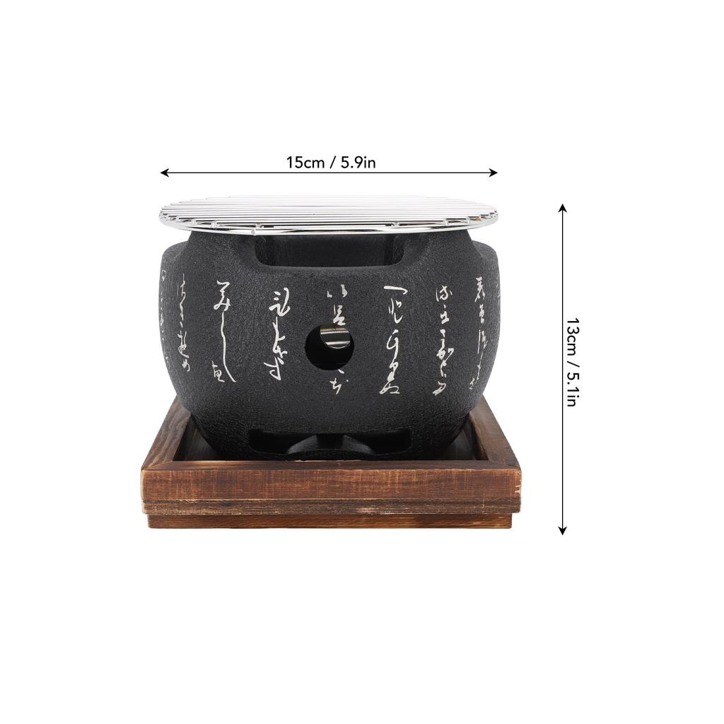 Japanese Style Grill Multifunctional Even Heating Mini Round Portable Japanese Barbecue Grill for Family Gathering for Family