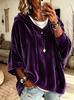 Women's Gold Velvet Hooded Sweatshirt - New Autumn/Winter 2026 Collection